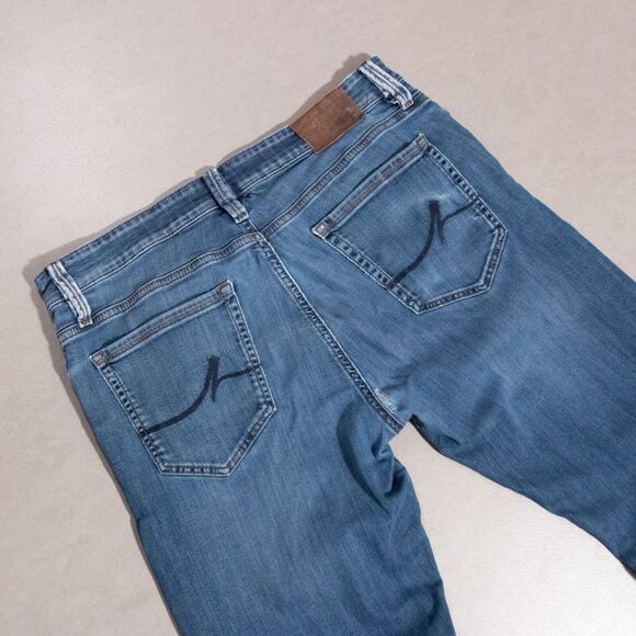 34 Heritage Men's Courage Mid Rise Straight Stretch Lyocell Blue Jeans 35x32 - Picture 7 of 9